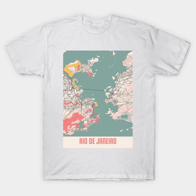 Rio De Janeiro - Brazil Chalk City Map T-Shirt by tienstencil